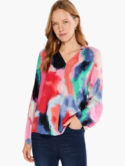 Discount NIC+ZOE Abstract Art Top Pink Multi