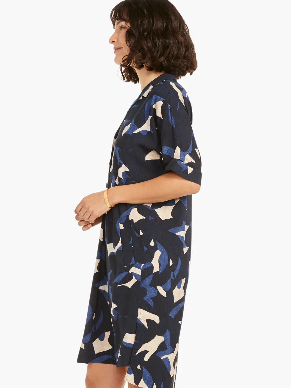 Sale NIC+ZOE Abstract Billow Dress Indigo Multi