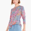 Best NIC+ZOE Abstract Glow Tee Pink Multi