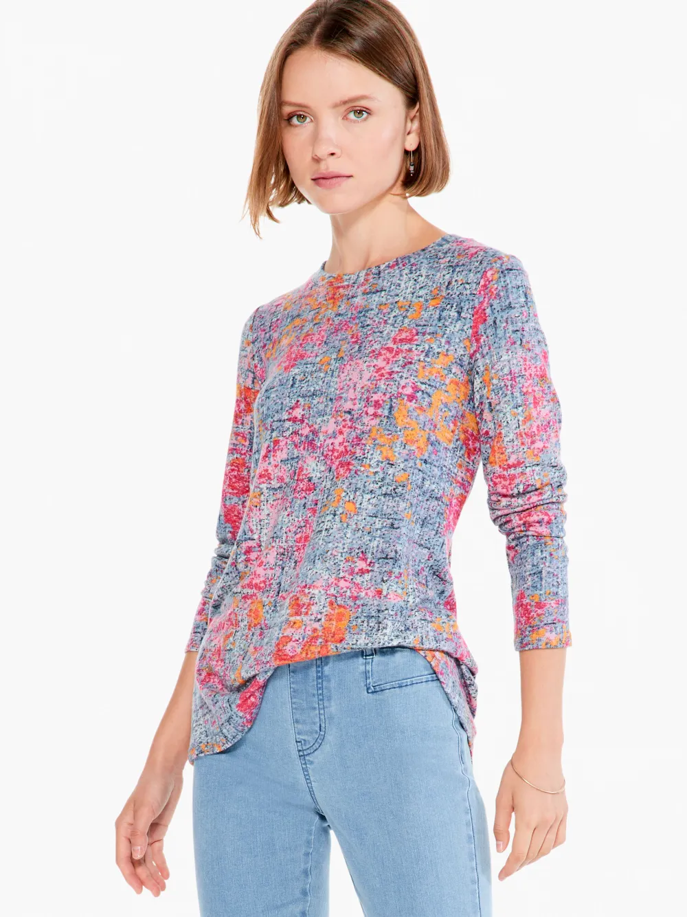 Best NIC+ZOE Abstract Glow Tee Pink Multi