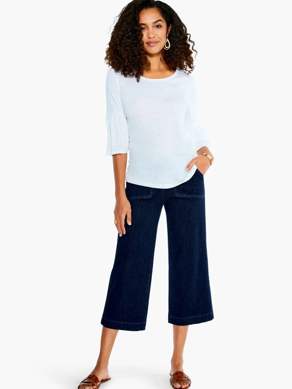 Outlet NIC+ZOE All Day Wide-Leg Crop Jean Atlas
