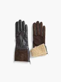 Clearance NIC+ZOE Amato Shearling Glove With Side Zip Black Onyx