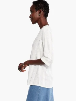 Hot NIC+ZOE Angled Lace Top Milk White