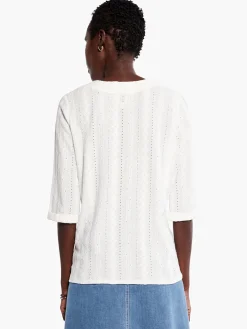 Hot NIC+ZOE Angled Lace Top Milk White