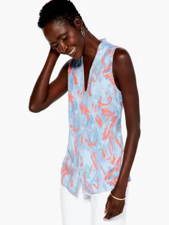 New NIC+ZOE Angles Day To Night Top Blue Multi