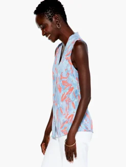 New NIC+ZOE Angles Day To Night Top Blue Multi