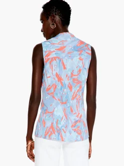 New NIC+ZOE Angles Day To Night Top Blue Multi