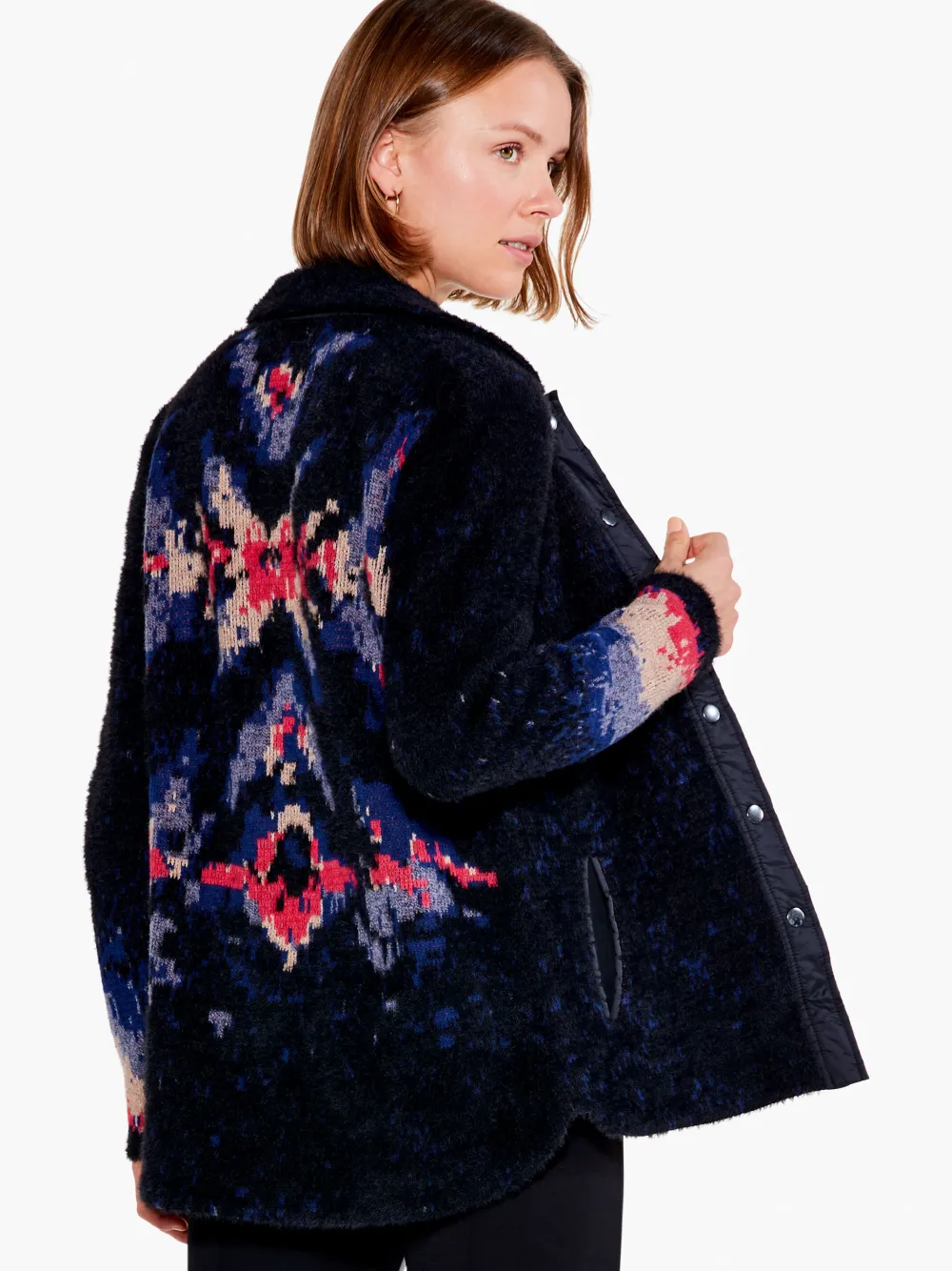 Discount NIC+ZOE Back To It Knit Jacket Black Multi