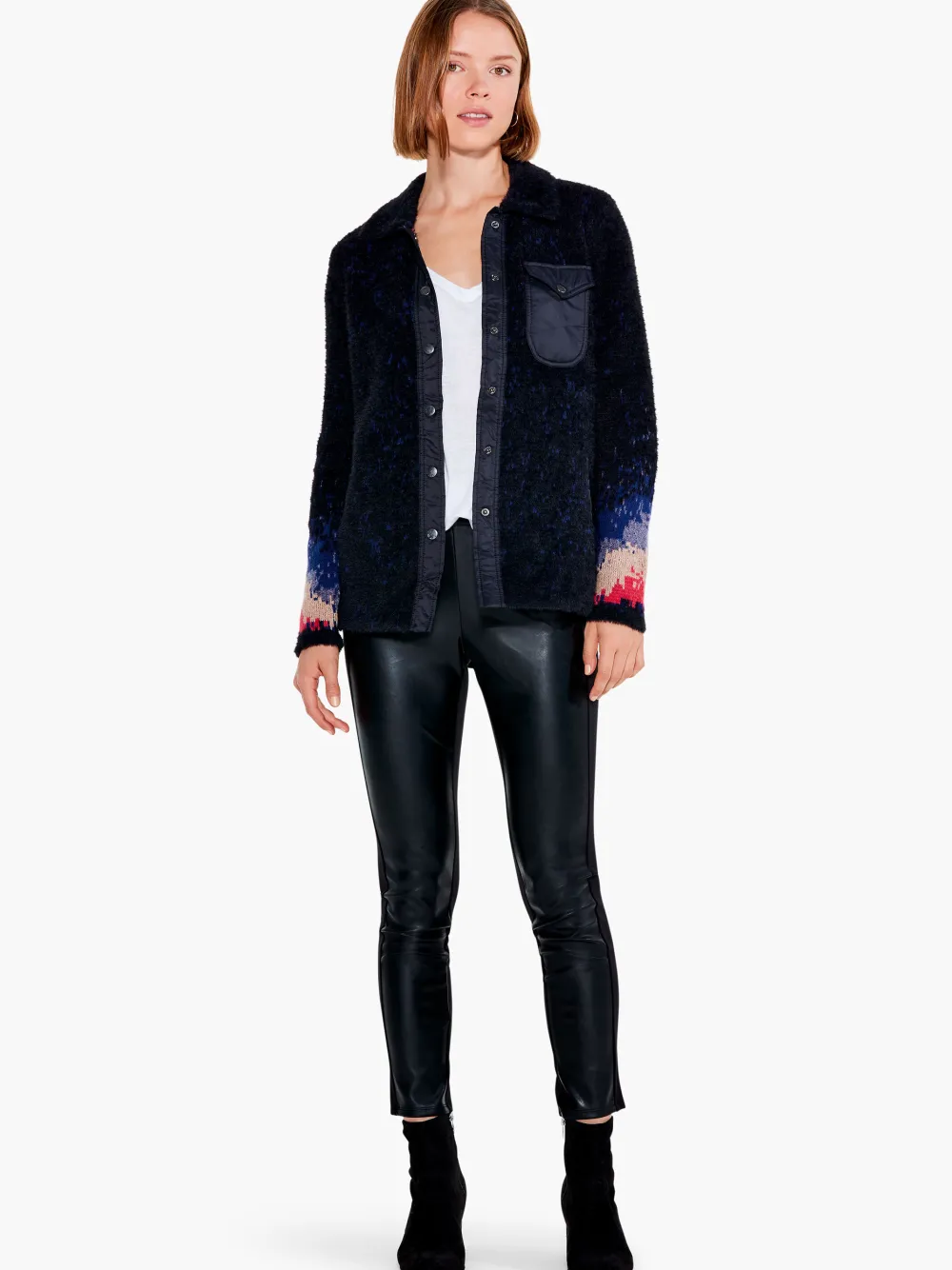 Discount NIC+ZOE Back To It Knit Jacket Black Multi
