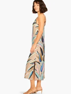 Best NIC+ZOE Banana Leaves Slip Dress Aqua Multi