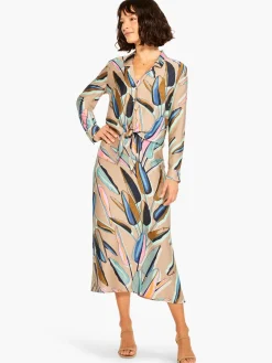 Best NIC+ZOE Banana Leaves Slip Dress Aqua Multi