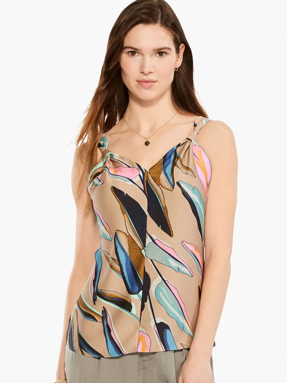 Outlet NIC+ZOE Banana Leaves Tank Aqua Multi