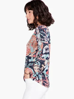 Best Sale NIC+ZOE Batik Stamp Top Indigo Multi