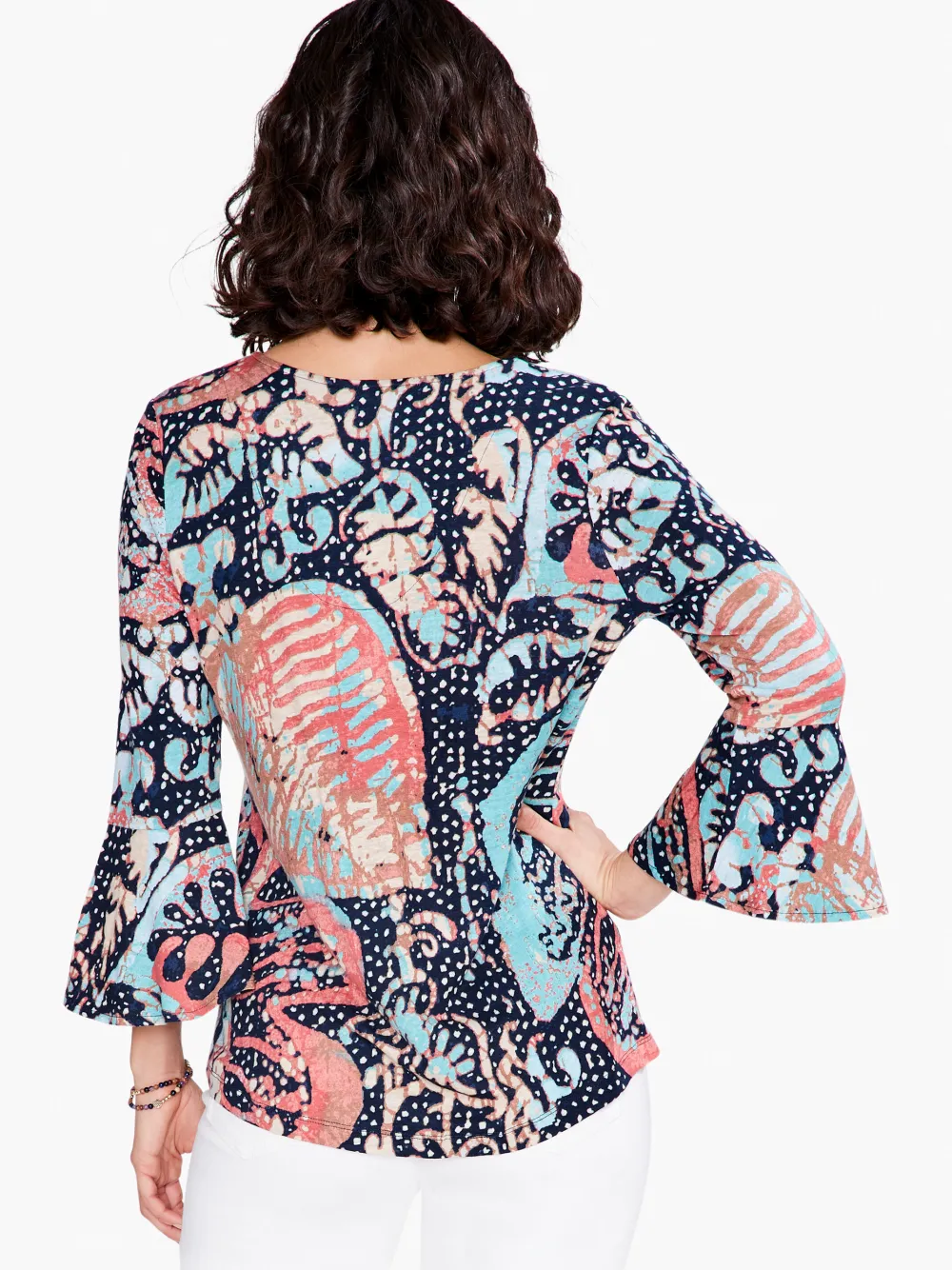 Best Sale NIC+ZOE Batik Stamp Top Indigo Multi