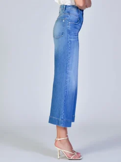 Hot NIC+ZOE Black Orchid Emma Double Yoke Wide Leg Crop Bright Blue