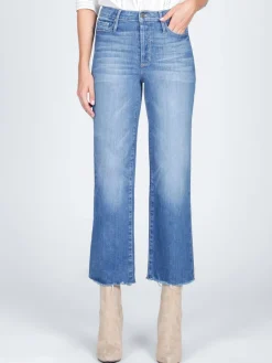 Flash Sale NIC+ZOE Black Orchid Marisa Relaxed Straight Fray Jeans Medium Blue