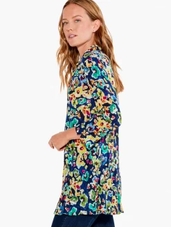 Flash Sale NIC+ZOE Bold Blossoms Crinkle Shirt Blue Multi