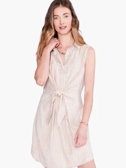 New NIC+ZOE Cafe Tie Front Dress Neutral Multi