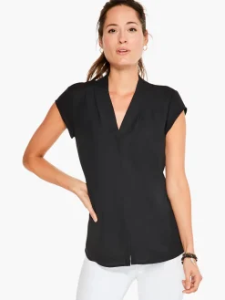 New NIC+ZOE Cap Sleeve Day To Night Top Black Onyx