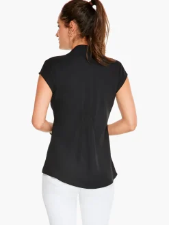 New NIC+ZOE Cap Sleeve Day To Night Top Black Onyx