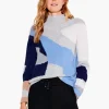 Shop NIC+ZOE Cascading Blues Cashmere Sweater Blue Multi