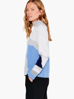 Sale NIC+ZOE Cascading Blues Cashmere Sweater Blue Multi