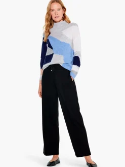 Shop NIC+ZOE Cascading Blues Cashmere Sweater Blue Multi