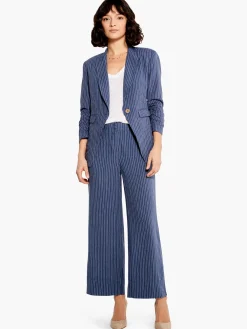 New NIC+ZOE Central Park Scrunch Sleeve Jacket Blue Multi