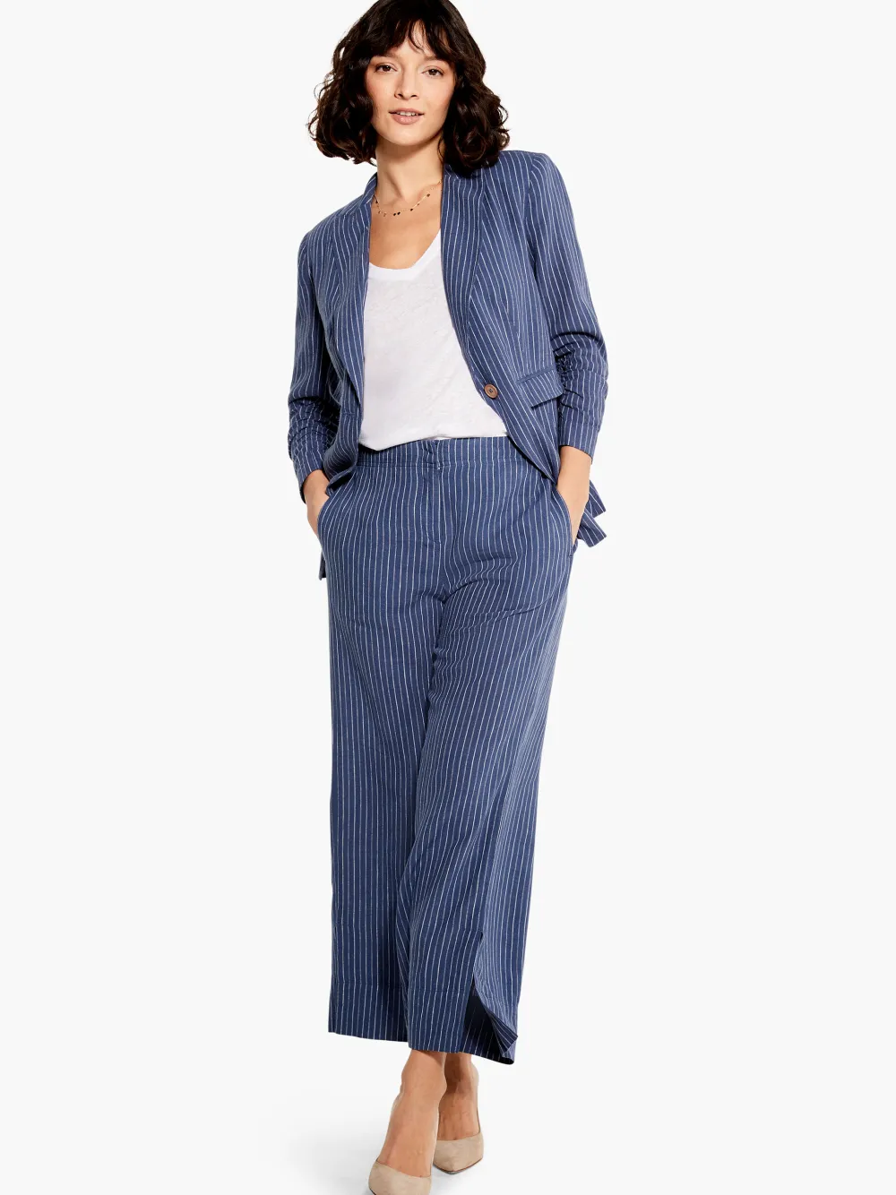 Online NIC+ZOE Central Park Wide-Leg Ankle Pant Blue Multi
