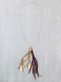 Best Sale NIC+ZOE Chan Luu Leather Tassel Necklace Wine