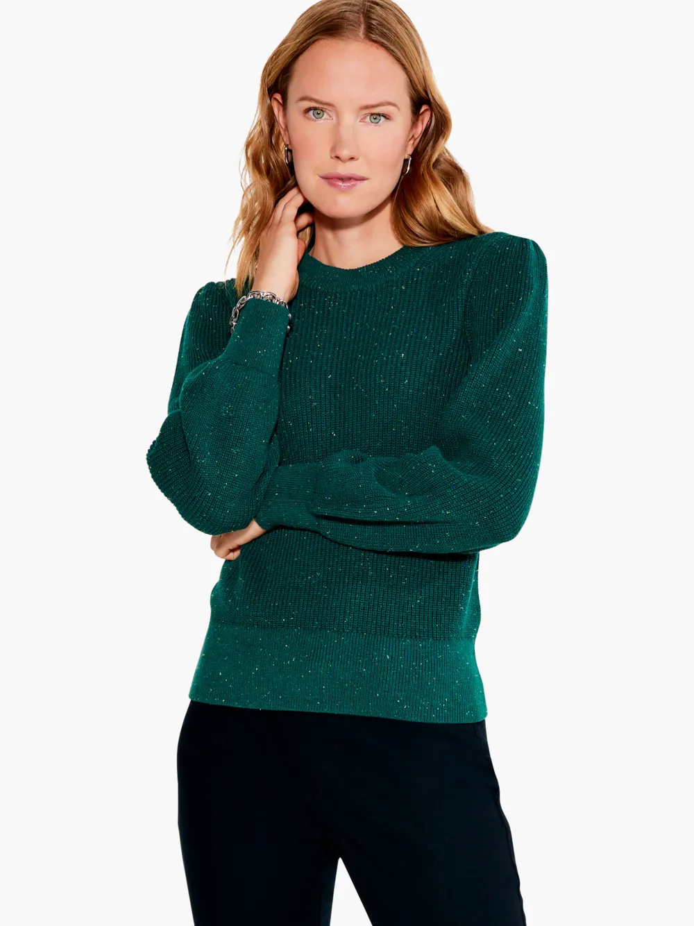 Shop NIC+ZOE Cheerful Chill Sweater Green Mix