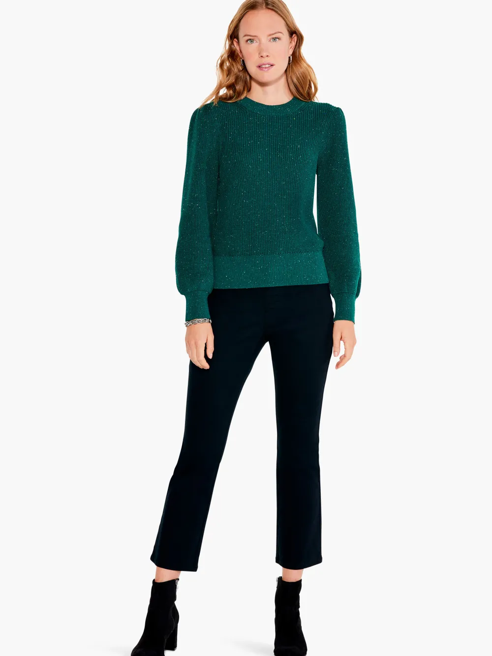 Shop NIC+ZOE Cheerful Chill Sweater Green Mix