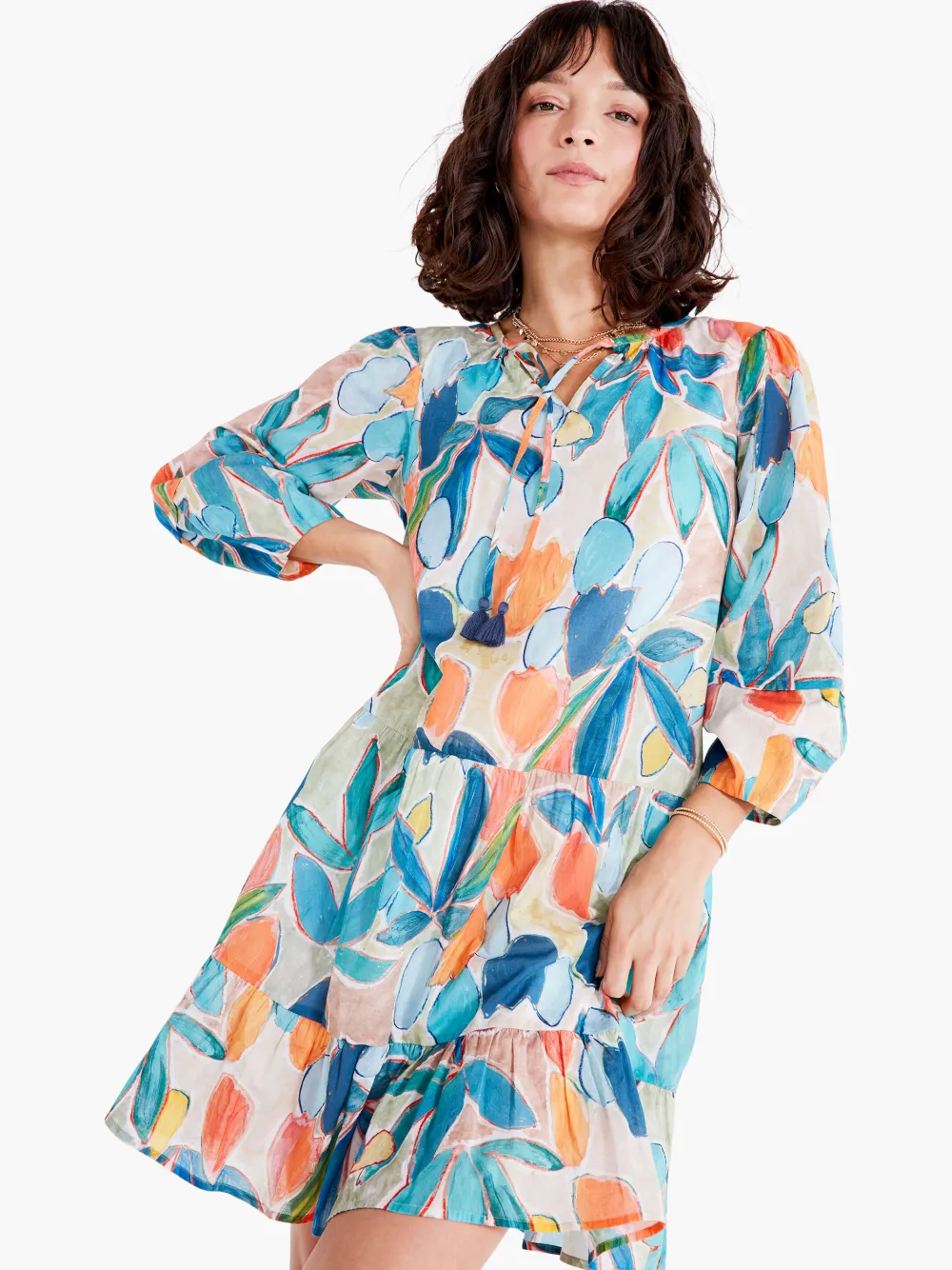 Best Sale NIC+ZOE Citrus Grove Dress Blue Multi