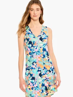 Clearance NIC+ZOE Color Field Dress Aqua Multi