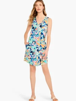 Clearance NIC+ZOE Color Field Dress Aqua Multi