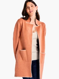 Flash Sale NIC+ZOE Cool Nights Knit Jacket Copper Cream