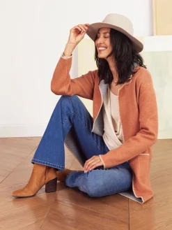 Flash Sale NIC+ZOE Cool Nights Knit Jacket Copper Cream