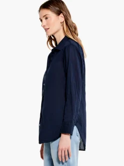 Hot NIC+ZOE Cotton Boyfriend Shirt Dark Indigo