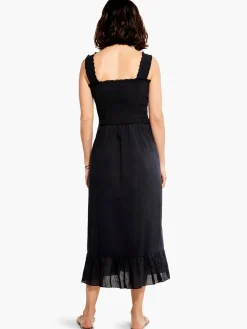 Clearance NIC+ZOE Cotton Lawn Smocked Dress Black Onyx