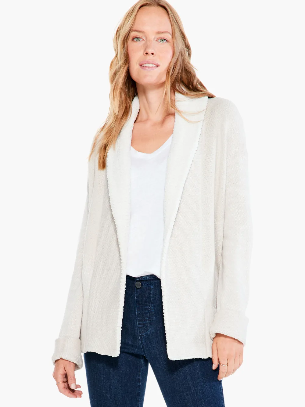 Cheap NIC+ZOE Cozy Days Knit Jacket Neutral Mix