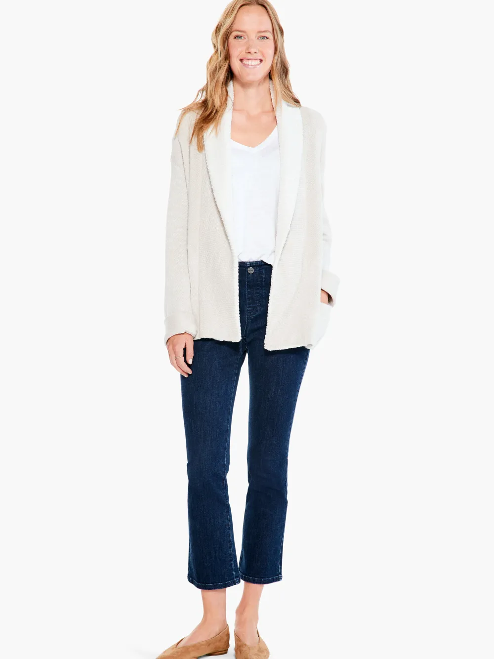 Cheap NIC+ZOE Cozy Days Knit Jacket Neutral Mix