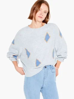 Outlet NIC+ZOE Cozy Up Geo Sweater Grey Multi