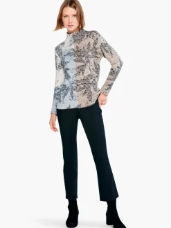 Cheap NIC+ZOE Cozy Up Stamped Turtleneck Neutral Multi