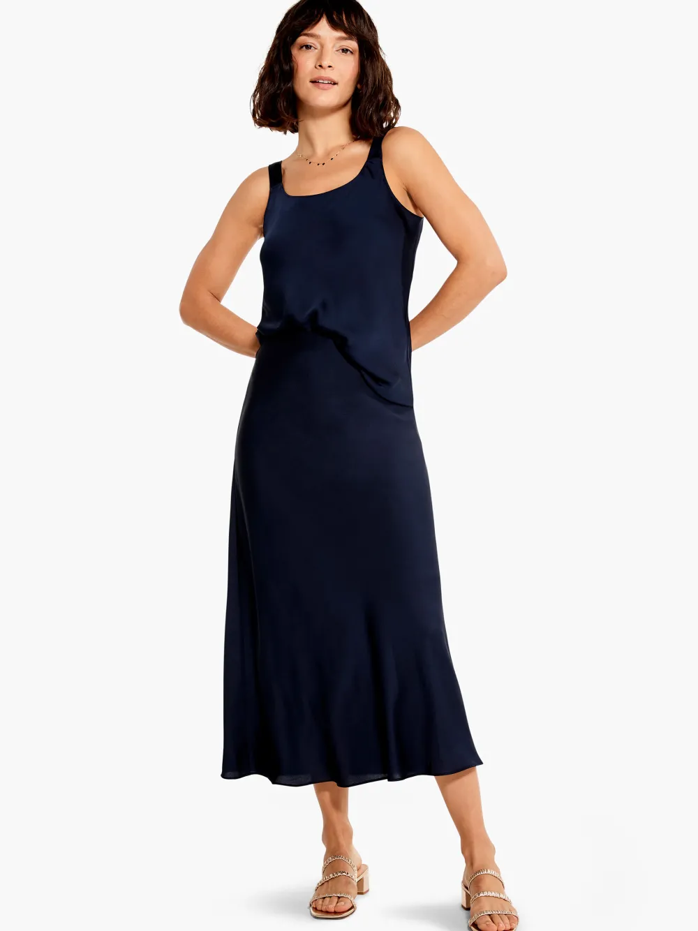 Sale NIC+ZOE Crepe Slip Skirt Dark Indigo
