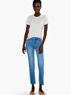 Sale NIC+ZOE Crew Neck Short Sleeve Sweater Tee Aqua