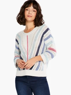 Cheap NIC+ZOE Crochet Angles Sweater Blue Multi