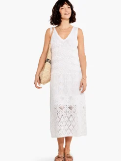Online NIC+ZOE Crochet Statement Dress Paper White