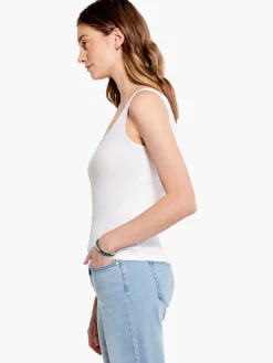 Flash Sale NIC+ZOE Drapey Rib Scoop Tank Paper White