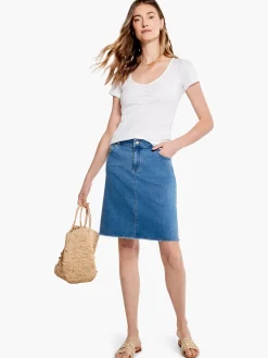 Cheap NIC+ZOE Drapey Rib Scrunch Tee Paper White