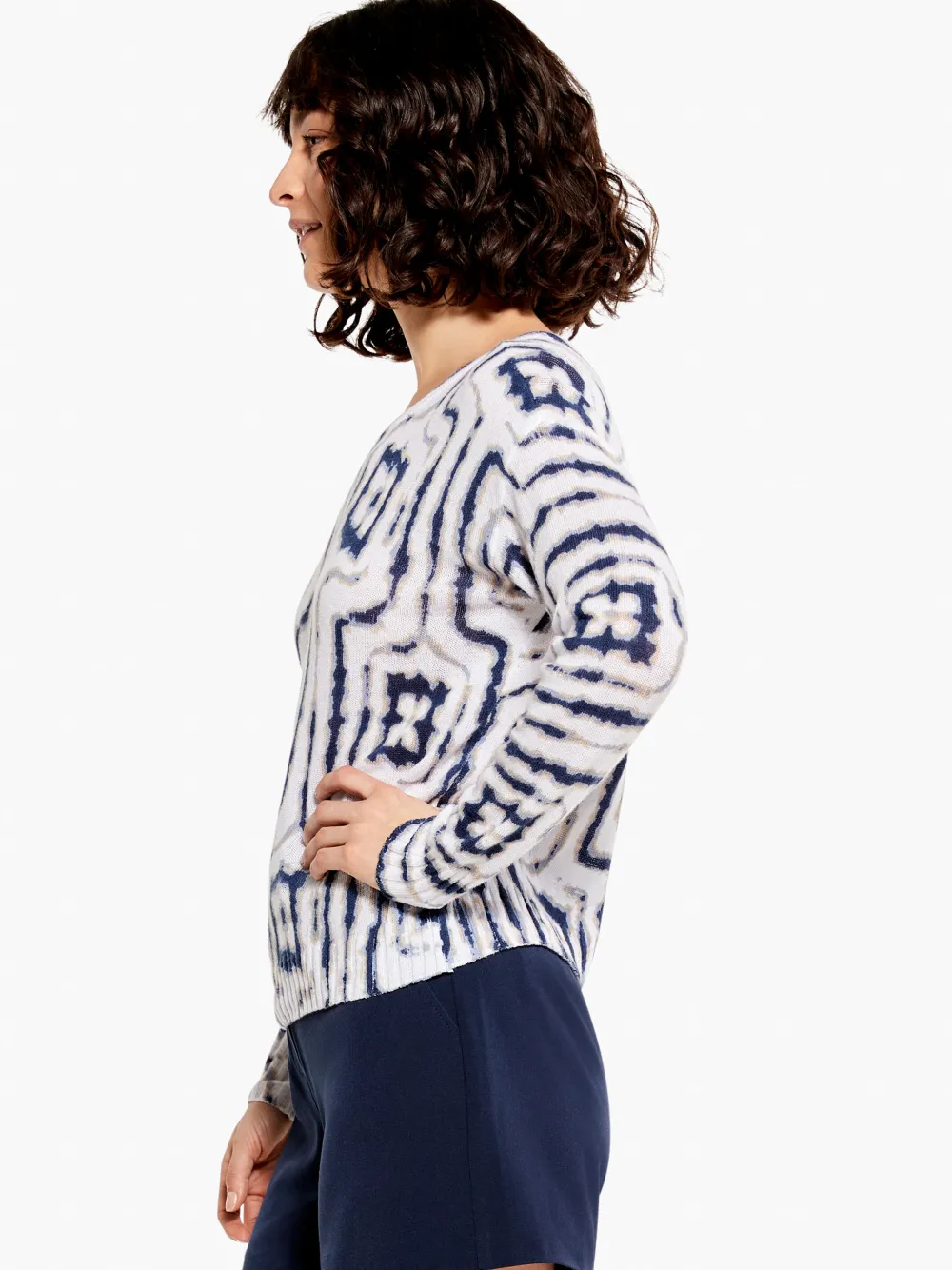 Fashion NIC+ZOE Easy Angles Sweater Indigo Multi